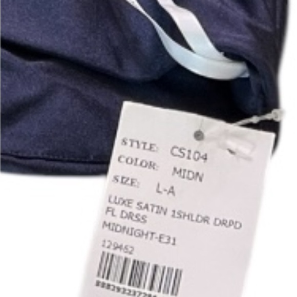 CYNTHIA & SAHAR PORTIA STYLE CS104 One Shoulder Mermaid Gown Midnight Navy - Picture 4 of 16